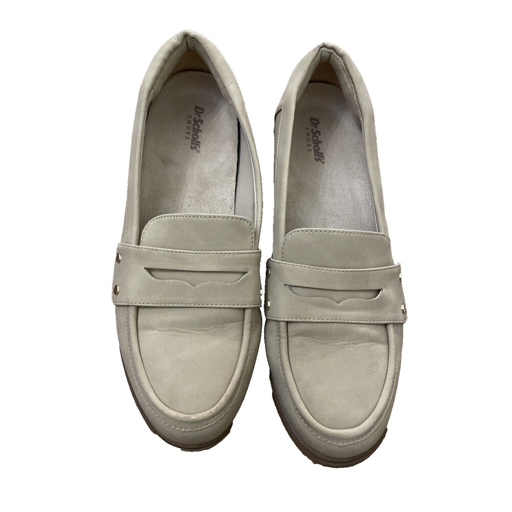 Dr Scholl's Hello Loafers Womens Size 8 Tan Faux Leather Slip On Penny Loafers